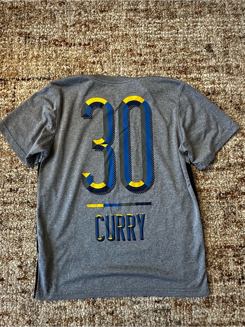 NBA Golden State Warriors Gray Tee with Blue & Yellow Logo
